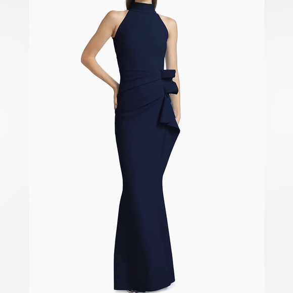 Chiara Boni Gudrum Halter Ruffle Gown NWT Size 10 - Picture 2 of 10